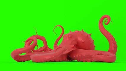 octopus 3d with green background © Masihullah