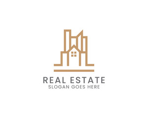Fototapeta premium minimalist real estate logo vector template
