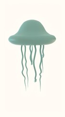 3d Jellyfish with white background