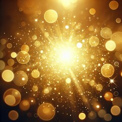 Golden Light Horizontal Bokeh Bliss