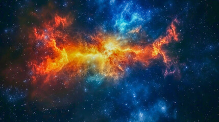 Colorful space galaxy cloud nebula. Stary night cosmos