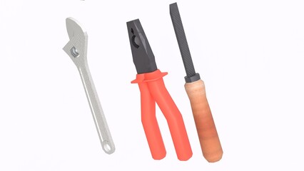 carpenter tools with white background