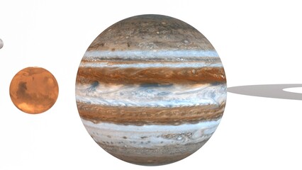 solar system with white background