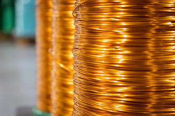 Copper Wire Coils in Industrial Setting