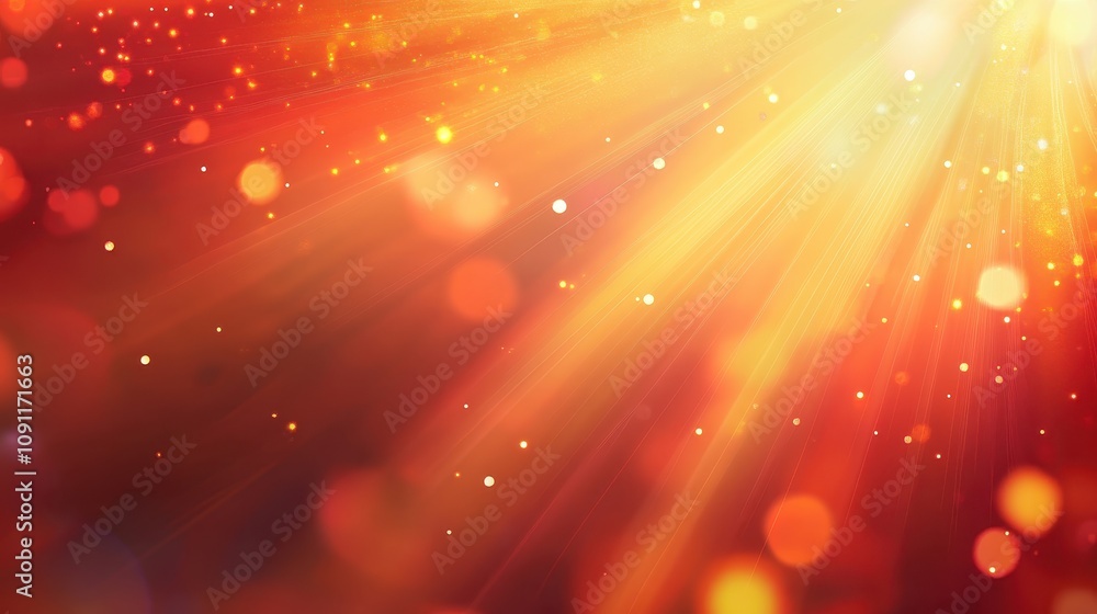 Aufkleber a radiant burst of light with glowing particles, creating a warm and inviting atmosphere.