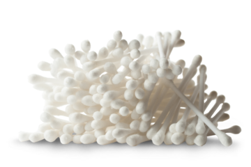 White cotton swabs on white