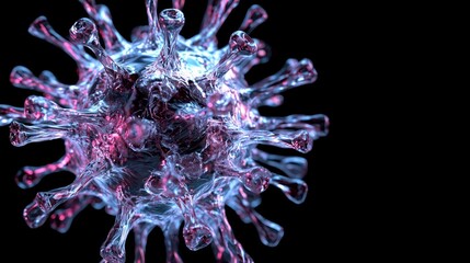 Abstract 3D Render of Digital Virus Spreading with Swirling Colors on Dark Background - Ultra-Detailed Spyware Concept