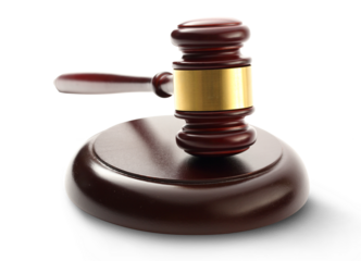 Handcrafted wooden gavel and block