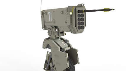 Naklejka premium rocket launcher bike with white background