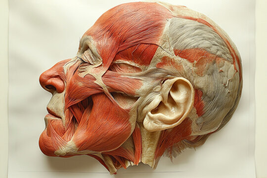 chart highlights facial muscle changes age focusing orbicularis oculi and zygomaticus major using color coding show strength and weakness educational purposes.