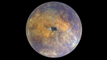 mercury planet with black background