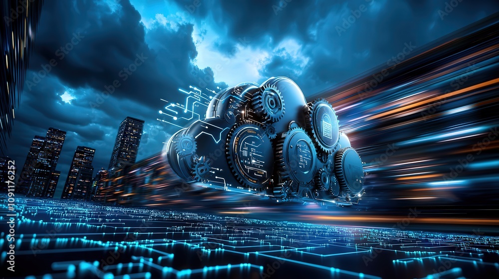 Poster dynamic cloud infrastructure revolutionizing internet connectivity in urban environments