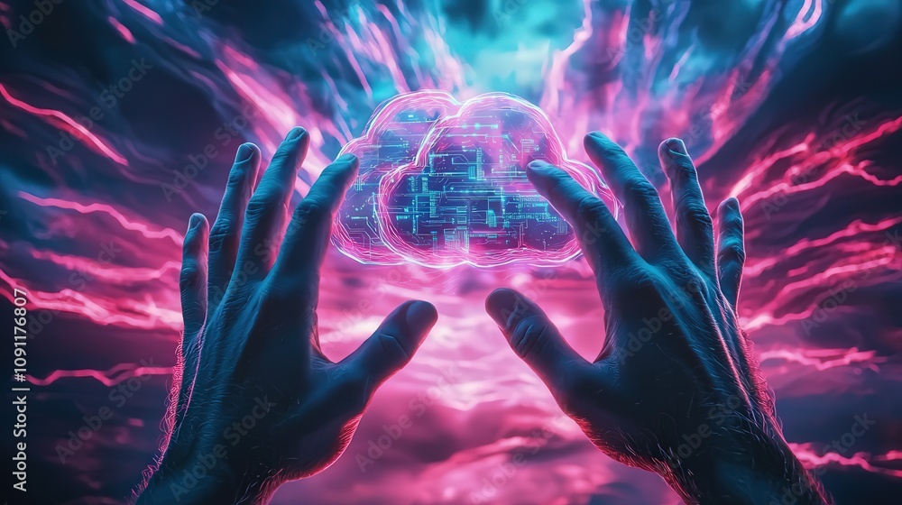 Poster harnessing the cloud a futuristic interaction with holography in a digital realm