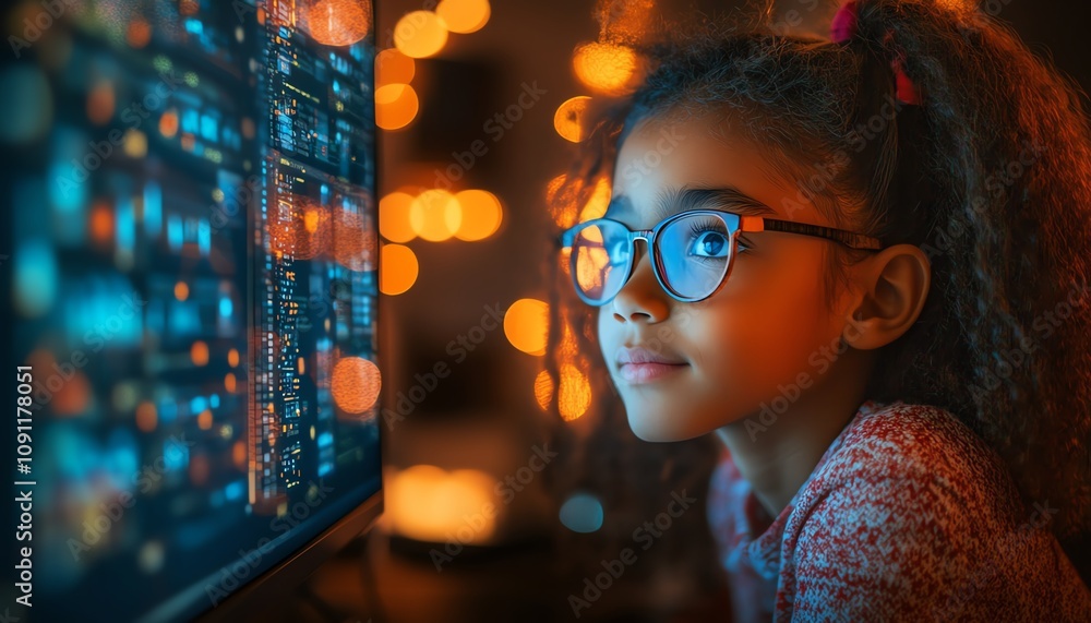 Fototapete a vibrant, childfriendly elearning platform with engaging digital classrooms and interactive online 