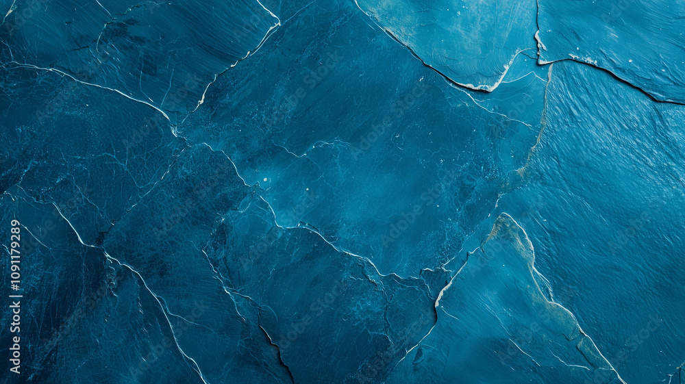 Poster deep ocean blue texture with natural stone pattern, top view. image captures intricate details and c