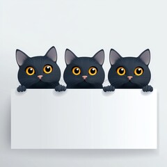 Fototapeta premium An animated cartoon of cats with a panel: Gatti Buffi con Pannello