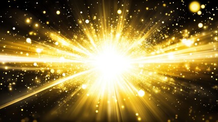 Obraz premium A burst of radiant light with sparkling particles, creating a vibrant, energetic atmosphere.