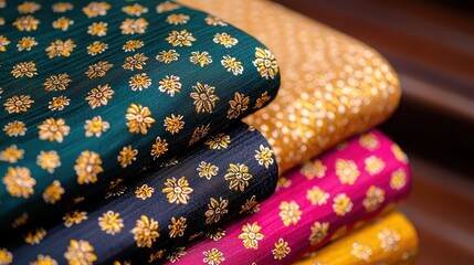Textile crafting event artisan workshop fabric showcase indoor environment close-up view cultural heritage