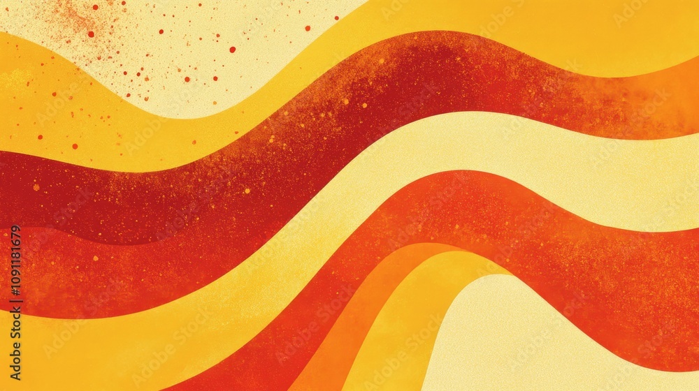 Poster abstract waves in warm tones of yellow and orange creating a vibrant and energetic background for cr
