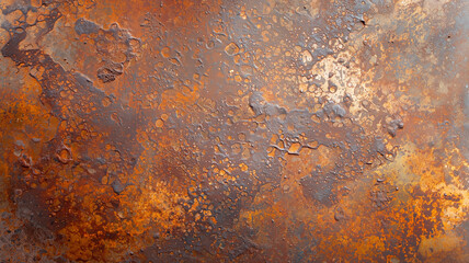 close up view of rusty metal texture with various shades of orange and brown, showcasing weathered and corroded surface. texture is rich with detail, highlighting effects of oxidation
