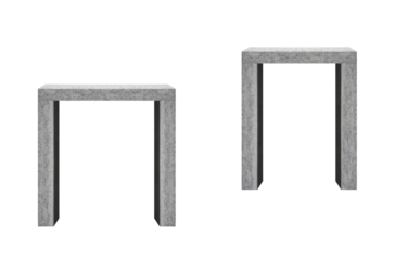 Half frame of concrete blocks. On isolated transparent background.