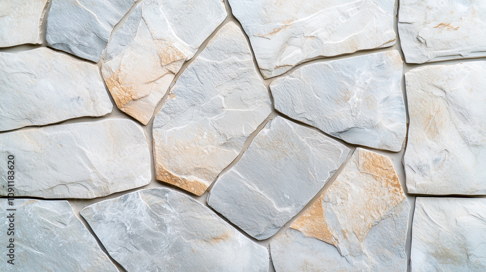 Aufkleber natural stone tiles with textured surface in top view arrangement, showcasing mix of light gray and 
