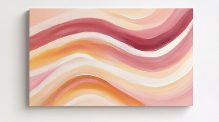 Obraz premium Soft Abstract Waves in Warm Tones of Pink, Peach, and Cream Creating a Calming and Modern Artistic Atmosphere for Any Interior Space