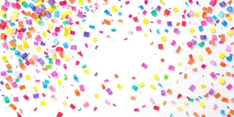 Colorful confetti scattered on a vector background, graphic, vibrant