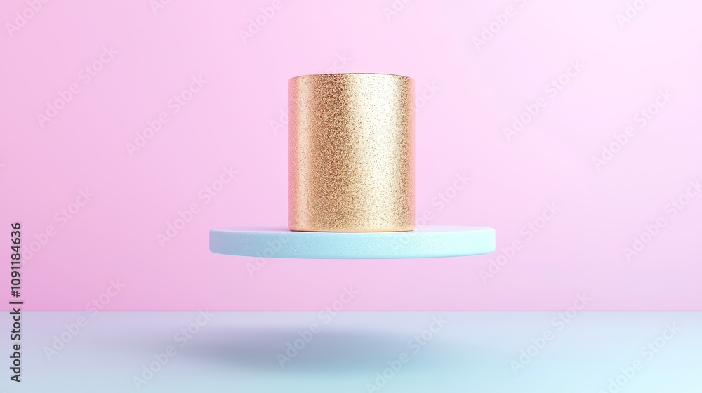 Poster floating decorative object studio digital art minimalist close-up aesthetic design concepts