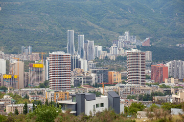 Obraz premium Beautiful view of Tbilisi, Saburtalo and Vake districts