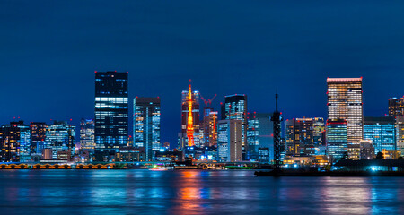 東京湾夜景・2024　晴海ふ頭公園方面を望む