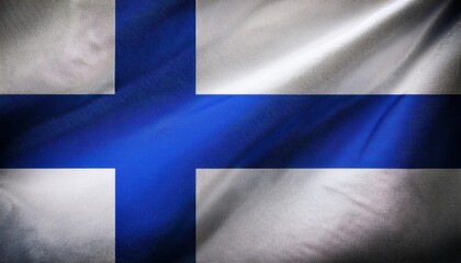 Finland National Flag in High-Resolution Textures. Symbol of Nordic Heritage and Unity. Ideal for Design, Educational, and Historical Contexts with Rich Fabric Details