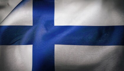 Finland National Flag in High-Resolution Textures. Symbol of Nordic Heritage and Unity. Ideal for Design, Educational, and Historical Contexts with Rich Fabric Details