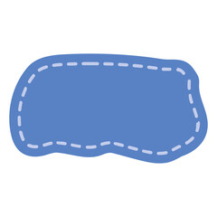 blue Cute Text Box with dashed line