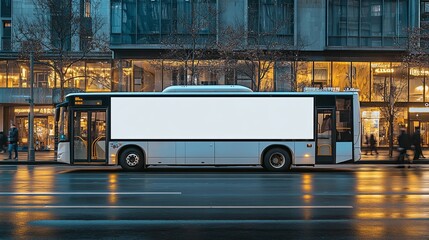 City Bus Advertisement Blank Side Panel Display