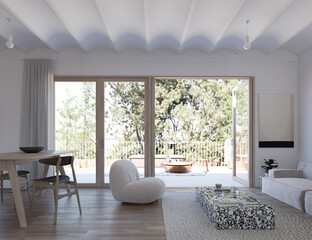 Fototapeta premium minimal white interior design