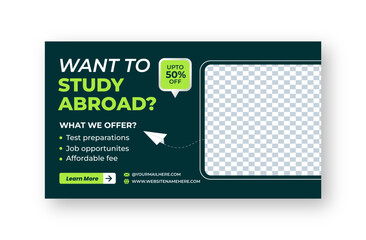 Study abroad Facebook cover banner template