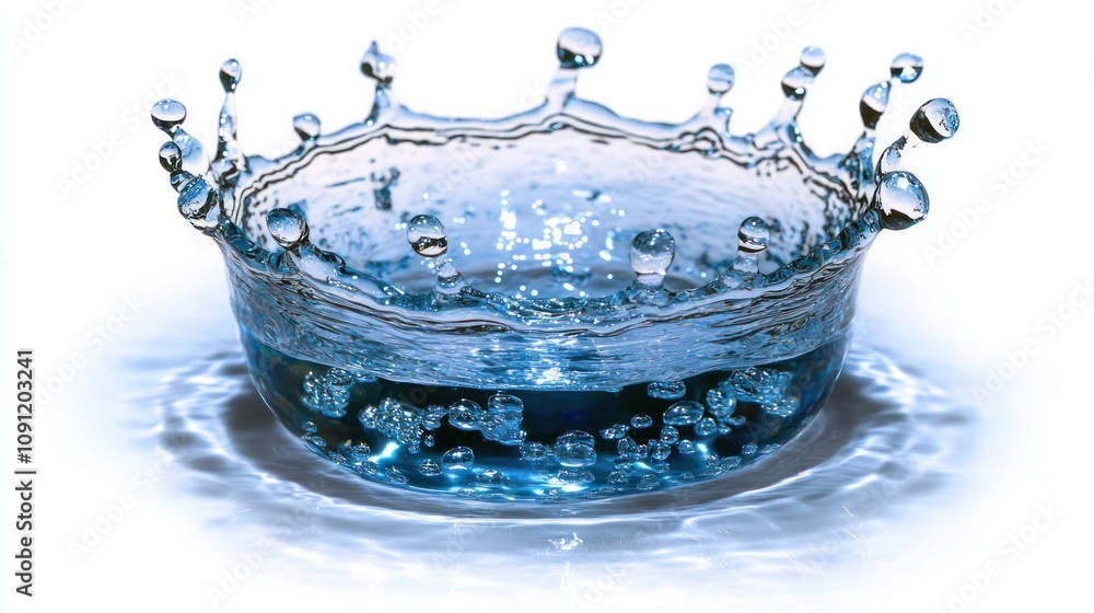 Aufkleber a close-up of a water drop creating a splash and ripples.