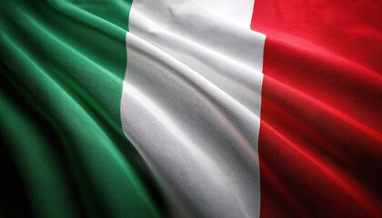 Obraz premium Vivid Representation of the Italian Tricolor Flag. Celebrating Italy's National Identity, Historical Significance, and Cultural Legacy Through the Iconic Green, White, and Red Stripes in Elegant Fabri