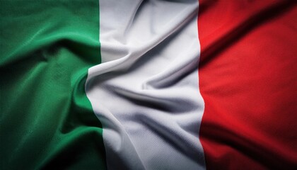 Obraz premium Vivid Representation of the Italian Tricolor Flag. Celebrating Italy's National Identity, Historical Significance, and Cultural Legacy Through the Iconic Green, White, and Red Stripes in Elegant Fabri