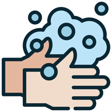 recommend clip art: hand wash safety protection cleaning filled outline icon