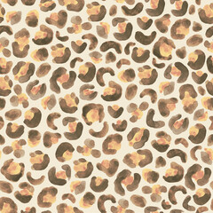 Animal skin pattern in watercolor. Abstract Watercolor Leopard Cheetah Skin Background. For fashion skin use. Hand drawn watercolor illustration. Abstract Animal Wallpaper.