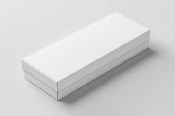 Fototapeta premium Mock Up Box. White Three-Dimensional Rectangle Box Isolated on Far Angle