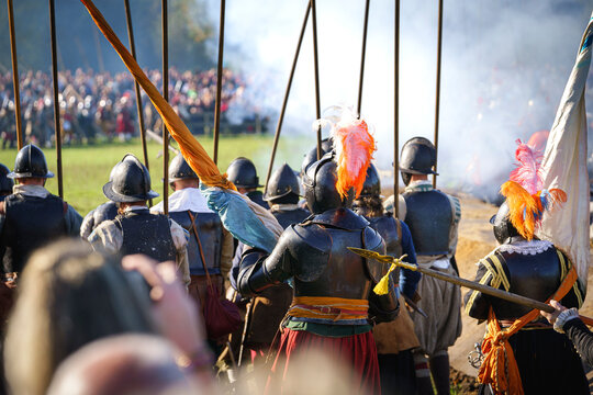 Historical reenactment of the siege of the fortified border town of Groenlo (formerly known as Grolor Grolle) in the Achterhoek in 1627 during the Dutch