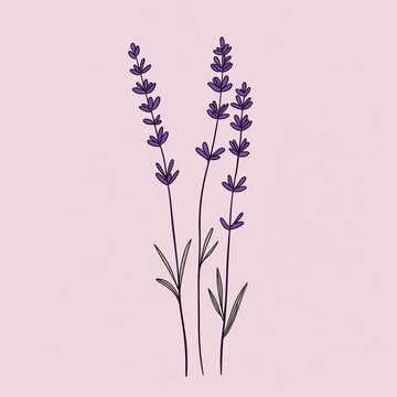 purple lavender flowers on pink background