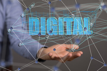 Big data and artificial intelligence concept. Machine learning and cyber mind domination