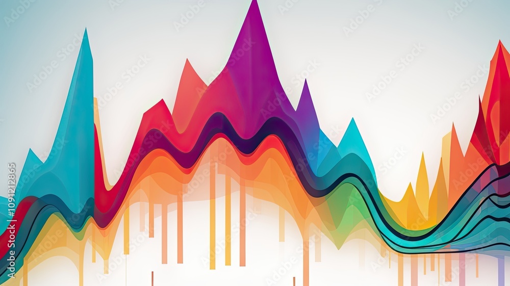 Poster a stylized, colorful graph containing data points and an upward trend.