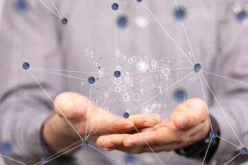 Technology background. Big data concept. Binary