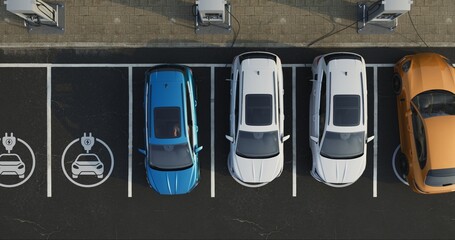 Generic electric car charging at station dock point