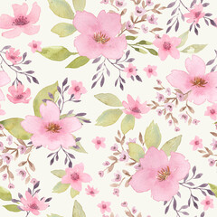 Pastel flower watercolor seamless pattern. Seamless pattern for beauty products or other.